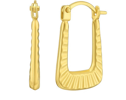 14K Yellow Gold Round Back to Back Hoop Earrings
