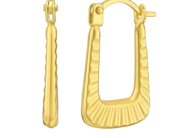 14K Yellow Gold Round Back to Back Hoop Earrings