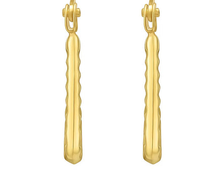 14K Yellow Gold Round Back to Back Hoop Earrings