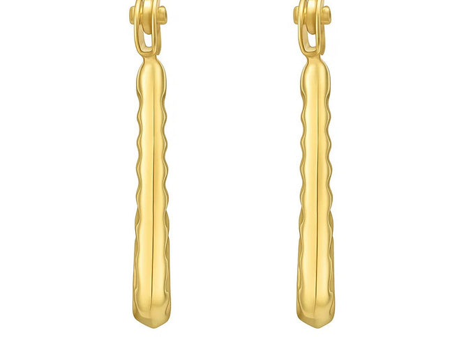 14K Yellow Gold Round Back to Back Hoop Earrings