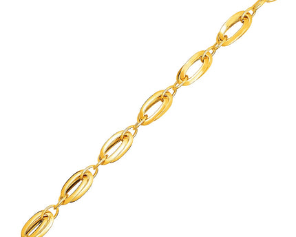 14k Yellow Gold Bracelet with Long Double Oval Links (8.20 mm)