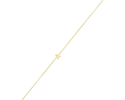 14K Yellow Gold Mini Initial A Bracelet