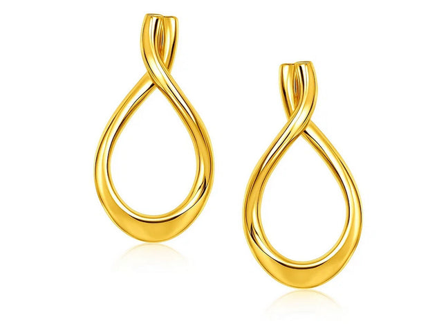 14k Yellow Gold Polished Tear Drop Earrings