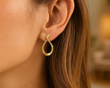14k Yellow Gold Polished Tear Drop Earrings