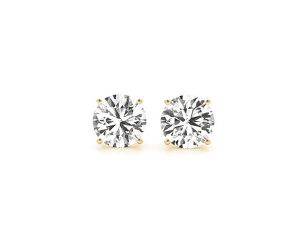 2 cttw Certified IGI Lab Grown Round Diamond Earrings 14k Yellow Gold (G/VS2)
