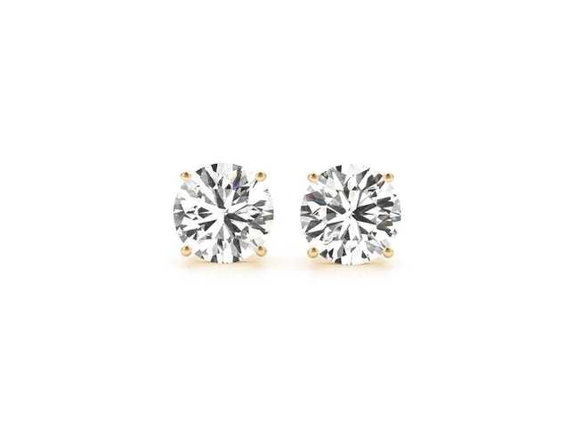 2 cttw Certified IGI Lab Grown Round Diamond Earrings 14k Yellow Gold (G/VS2)