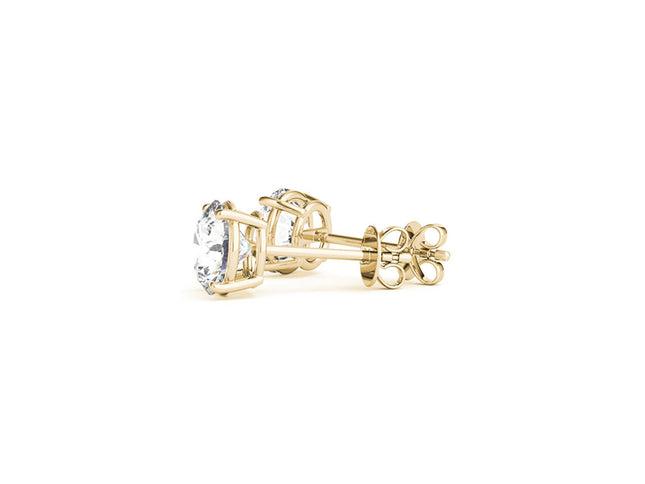 2 cttw Certified IGI Lab Grown Round Diamond Earrings 14k Yellow Gold (G/VS2)