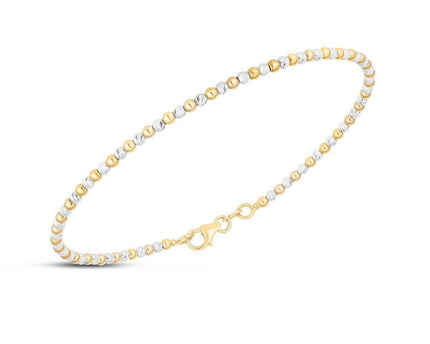 14K Two Tone Gold Pallina Bead Bracelet (2.10 mm)