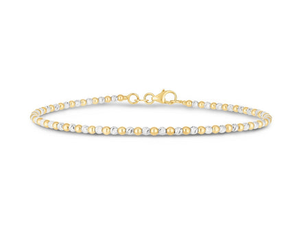 14K Two Tone Gold Pallina Bead Bracelet (2.10 mm)