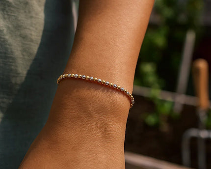 14K Two Tone Gold Pallina Bead Bracelet (2.10 mm)