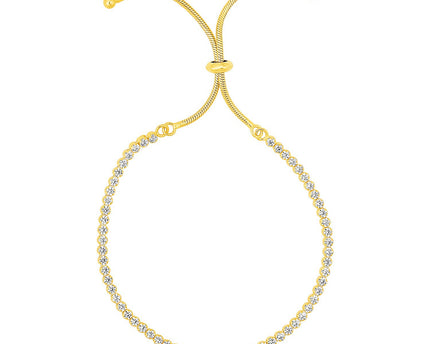 Adjustable Tennis Style Bracelet with Cubic Zirconia in Sterling Silver(5.10 mm)