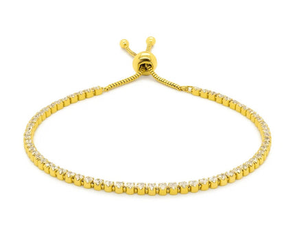 Adjustable Tennis Style Bracelet with Cubic Zirconia in Sterling Silver(5.10 mm)