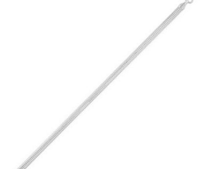 Sterling Silver Rhodium Plated Oval Snake Chain (3.30 mm)