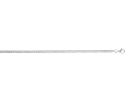 Sterling Silver Rhodium Plated Oval Snake Chain (3.30 mm)