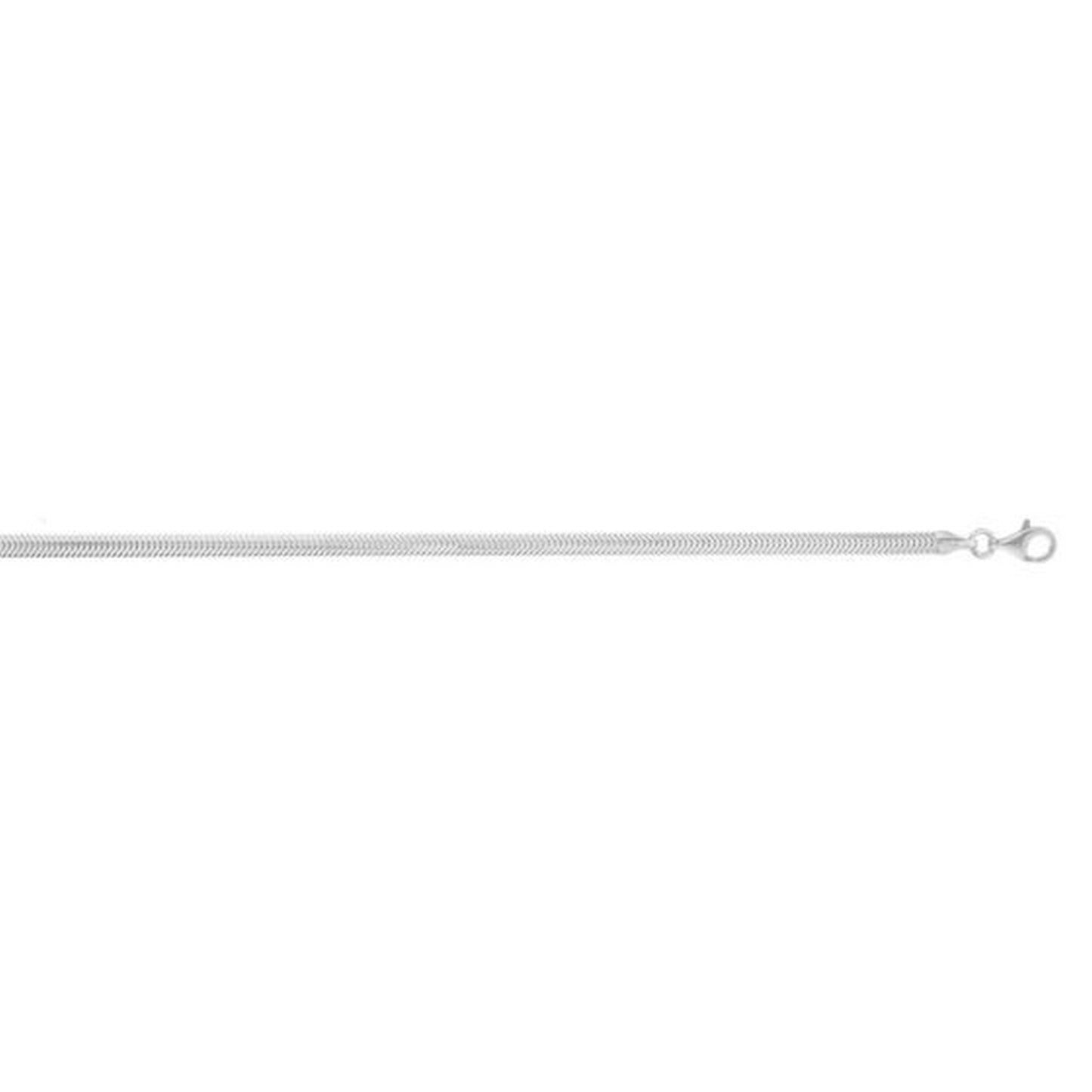 Sterling Silver Rhodium Plated Oval Snake Chain (3.30 mm)