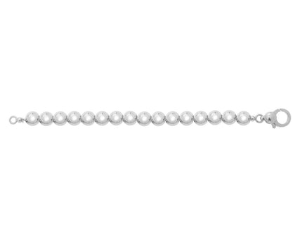 Sterling Silver Rhodium Plated Bold Bead Necklace