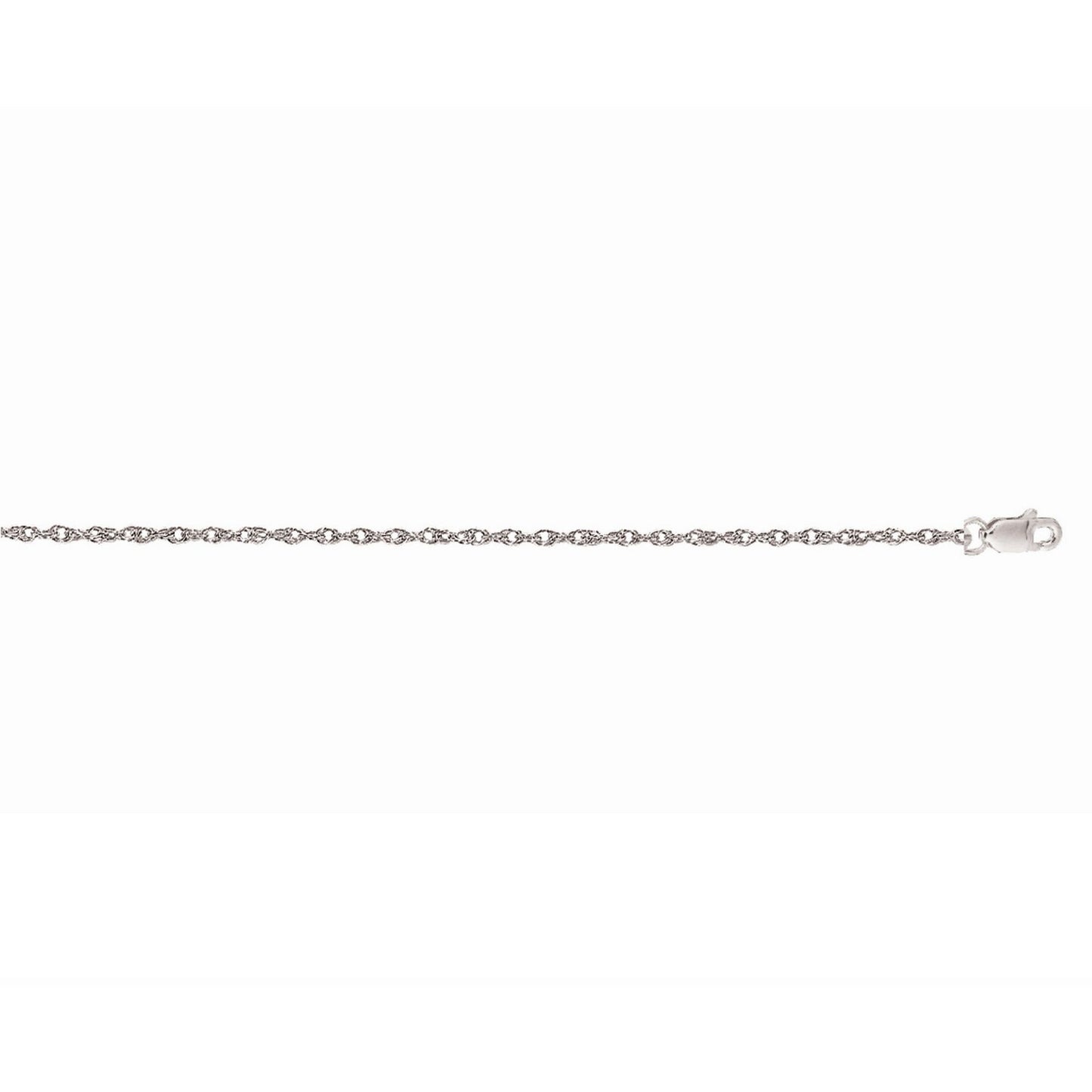 14k White Gold Machine Rope Chain (1.10 mm)