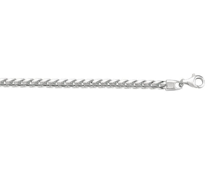 Sterling Silver Rhodium Plated Round Franco Chain 4.6mm
