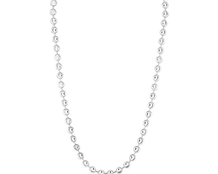 Sterling Silver Rhodium Plated Moon Cut Bead Chain (6.00 mm)