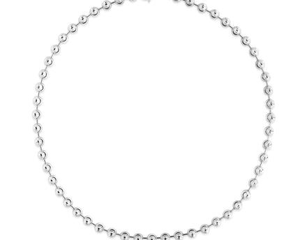 Sterling Silver Rhodium Plated Moon Cut Bead Chain (6.00 mm)