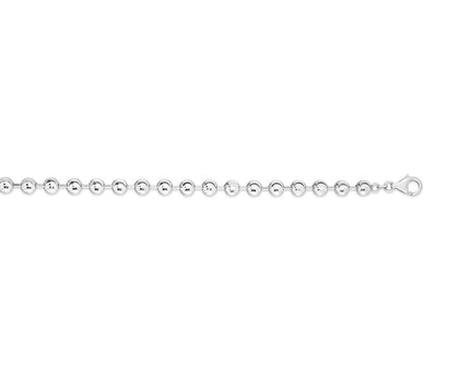 Sterling Silver Rhodium Plated Moon Cut Bead Chain (6.00 mm)