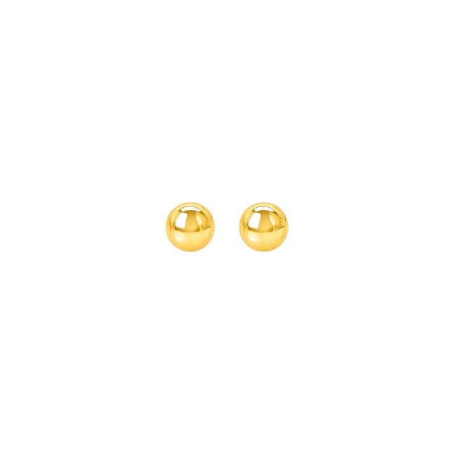 14k Yellow Gold Round Stud Earrings (6.0 mm)