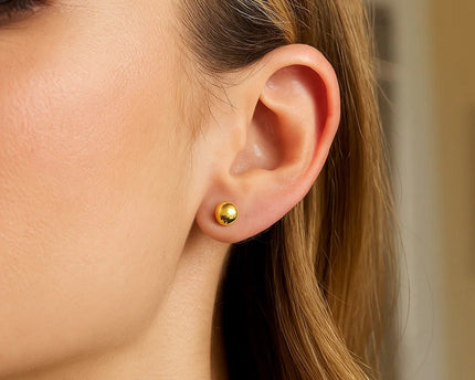 14k Yellow Gold Round Stud Earrings (6.0 mm)
