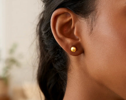 14k Yellow Gold Round Stud Earrings (6.0 mm)