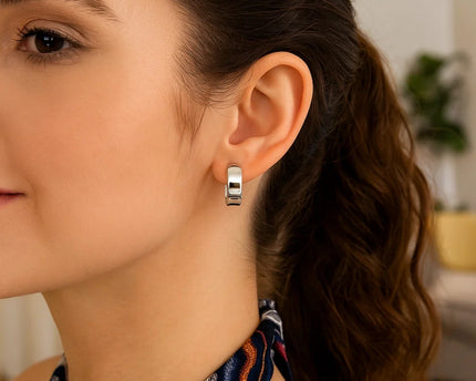 Sterling Silver Round Hoop Earrings