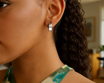 Sterling Silver Round Hoop Earrings