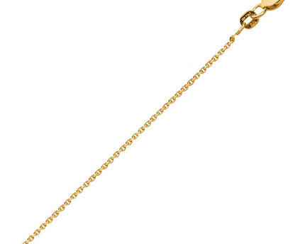 Sterling Silver Yellow Gold Plated Diamond Cut Cable Chain (1.40 mm)
