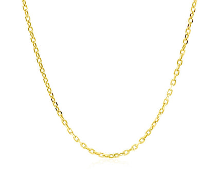 Sterling Silver Yellow Gold Plated Diamond Cut Cable Chain (1.40 mm)