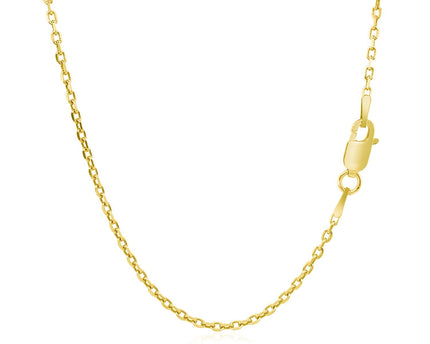 Sterling Silver Yellow Gold Plated Diamond Cut Cable Chain (1.40 mm)