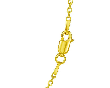 Sterling Silver Yellow Gold Plated Diamond Cut Cable Chain (1.40 mm)