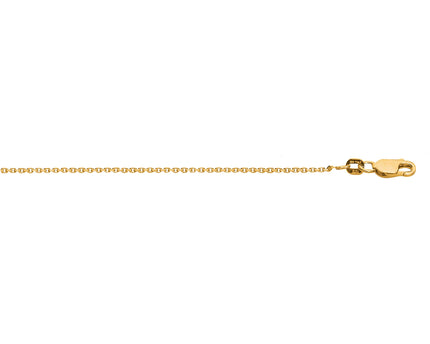 Sterling Silver Yellow Gold Plated Diamond Cut Cable Chain (1.40 mm)
