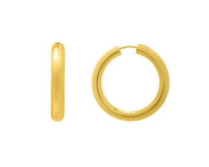 Sterling Silver Yellow Gold Plated Round Hoop Earrings