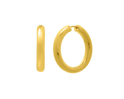 Sterling Silver Yellow Gold Plated Round Hoop Earrings