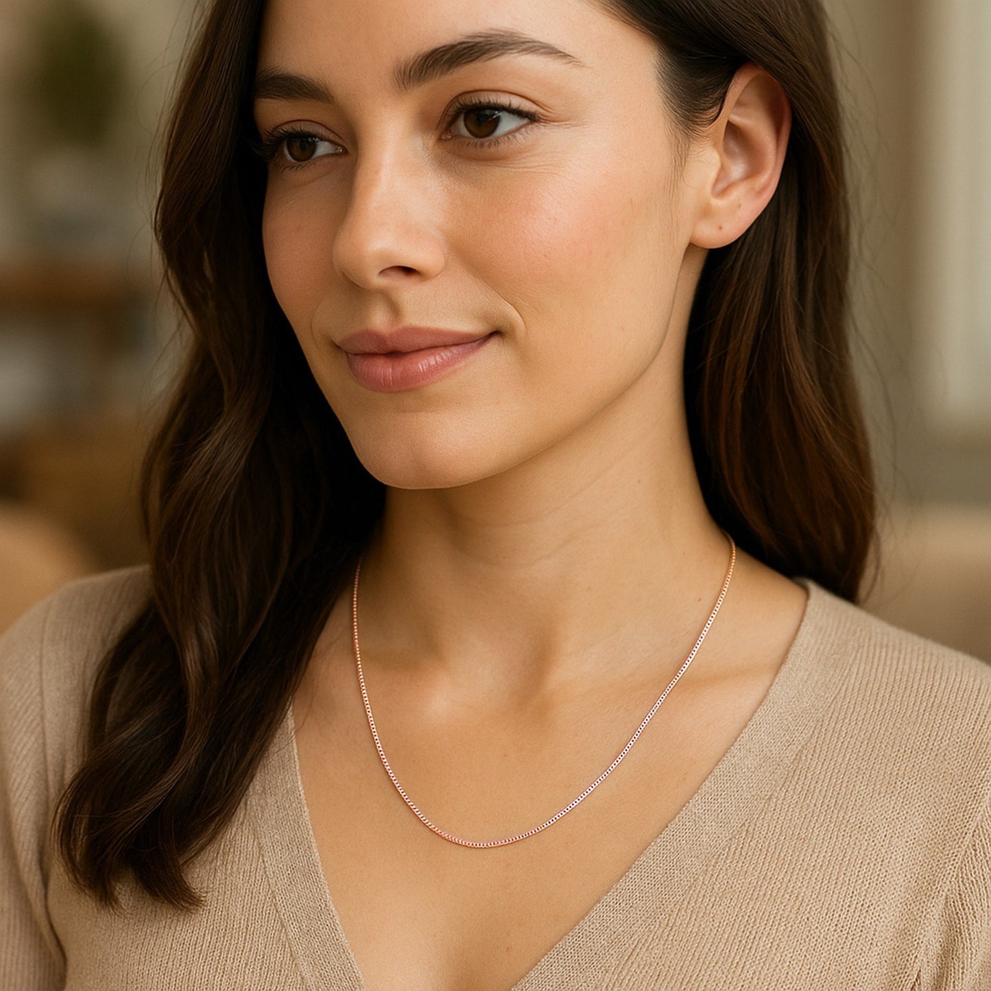 14k Rose Gold Classic Box Chain (0.45 mm)