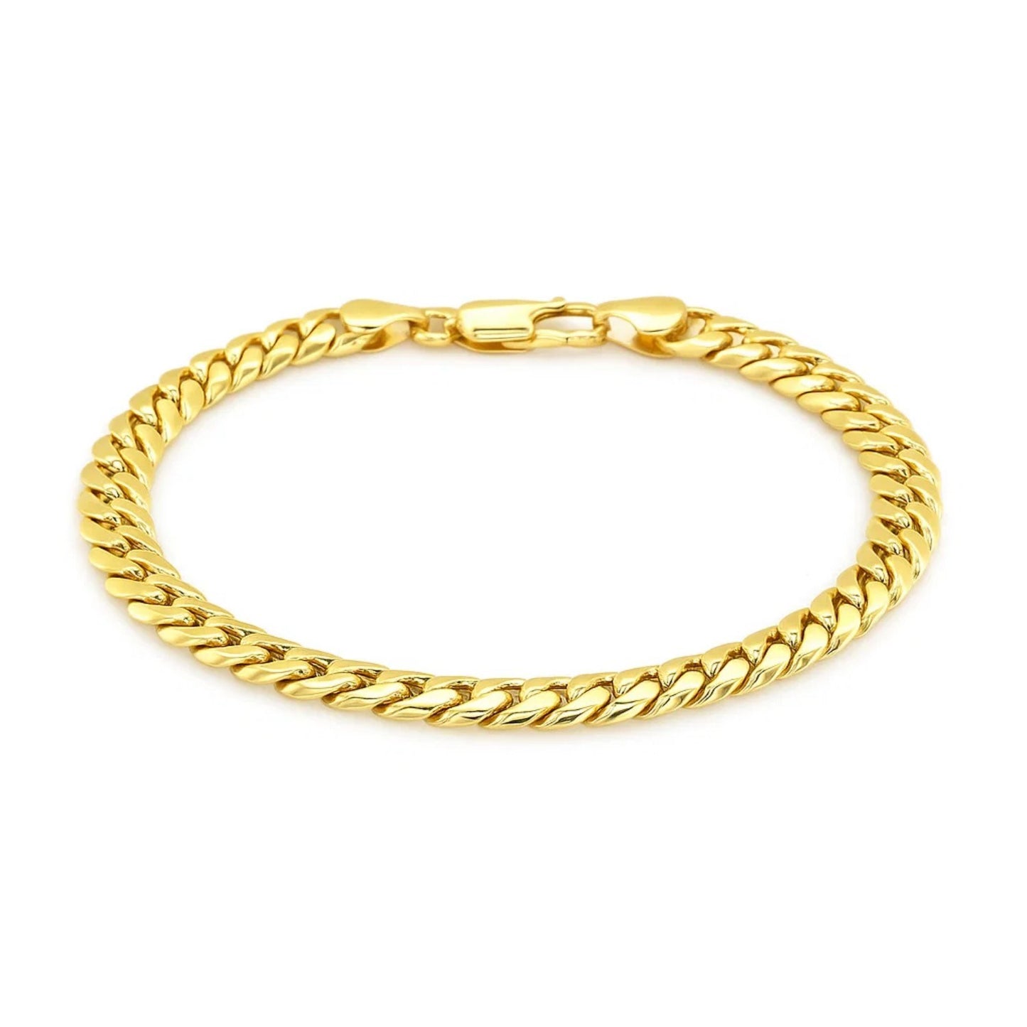 14k Yellow Gold Semi Solid Miami Cuban Bracelet (6.60 mm)