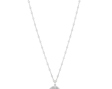Sterling Silver Rhodium Plated Sea Shell Necklace