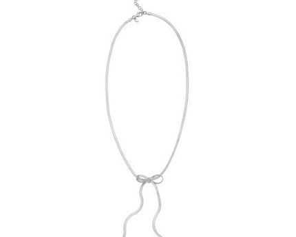 Sterling Silver Rhodium Plated Snake Bow Necklace