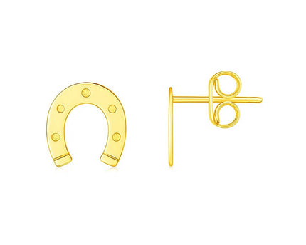 14K Yellow Gold Horseshoe Earrings
