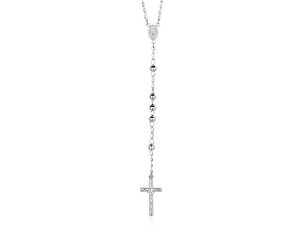 Rosary Chain and Large Bead Necklace in Sterling Silver