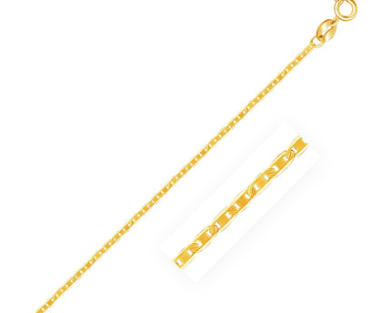 10k Yellow Gold Mariner Link Anklet 1.2mm