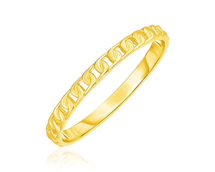 14k Yellow Gold Ring with Bead Texture