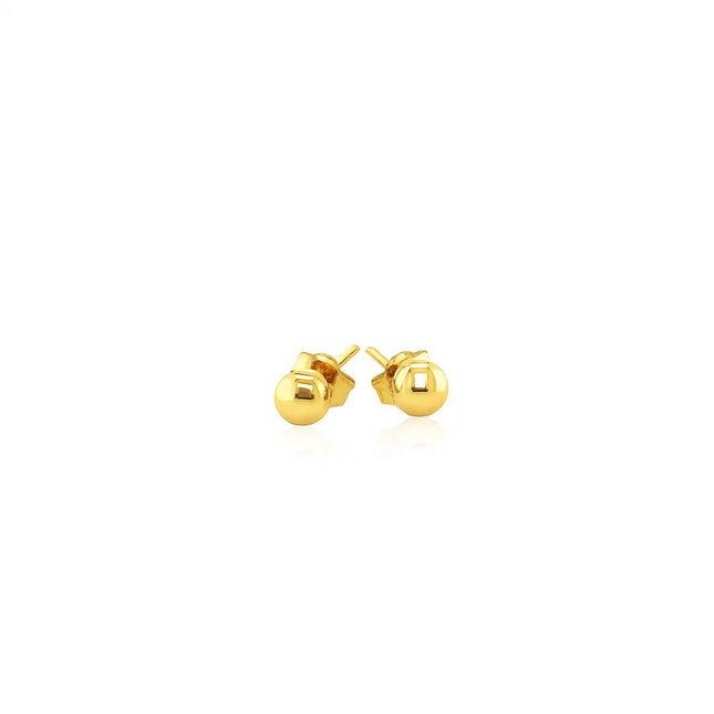 14k Yellow Gold Ball Style Stud Earrings (4mm)