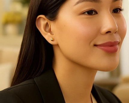 14k Yellow Gold Ball Style Stud Earrings (4mm)