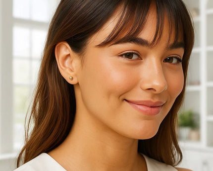 14k Yellow Gold Ball Style Stud Earrings (4mm)