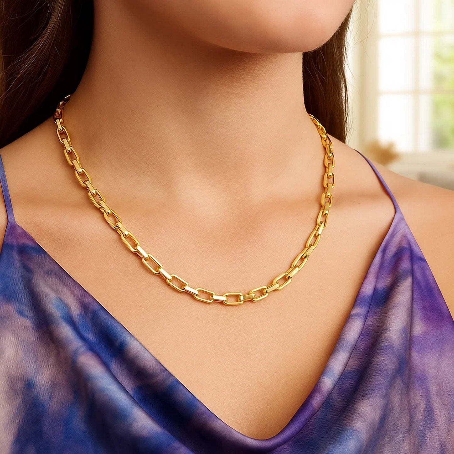 Sterling Silver Gold Plated French Cable Chain (5.00 mm)