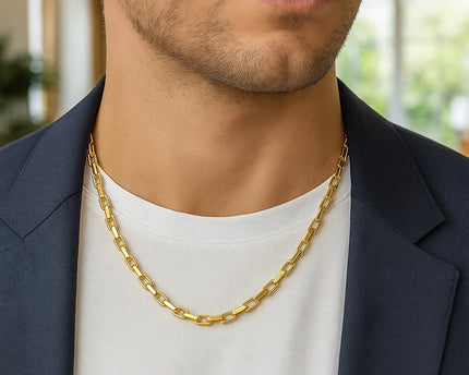 Sterling Silver Gold Plated French Cable Chain (5.00 mm)